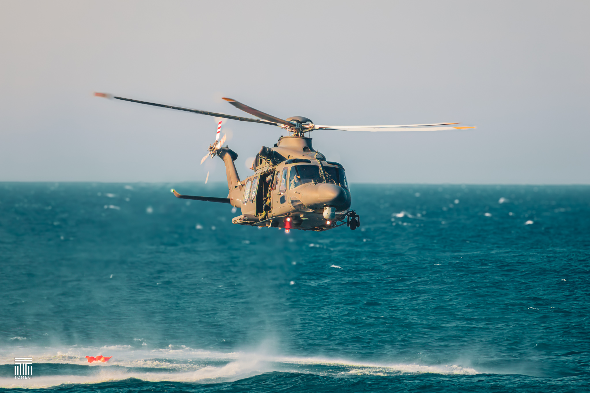 Aeronautica Militare Augusta Westland HH-139A during Search and Rescue demonstrations above the adriatic sea captured by Tomeci