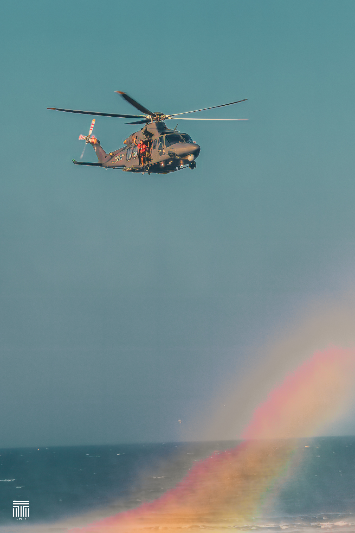 Aeronautica Militare Augusta Westland HH-139A during Search and Rescue demonstrations above the adriatic sea captured by Tomeci