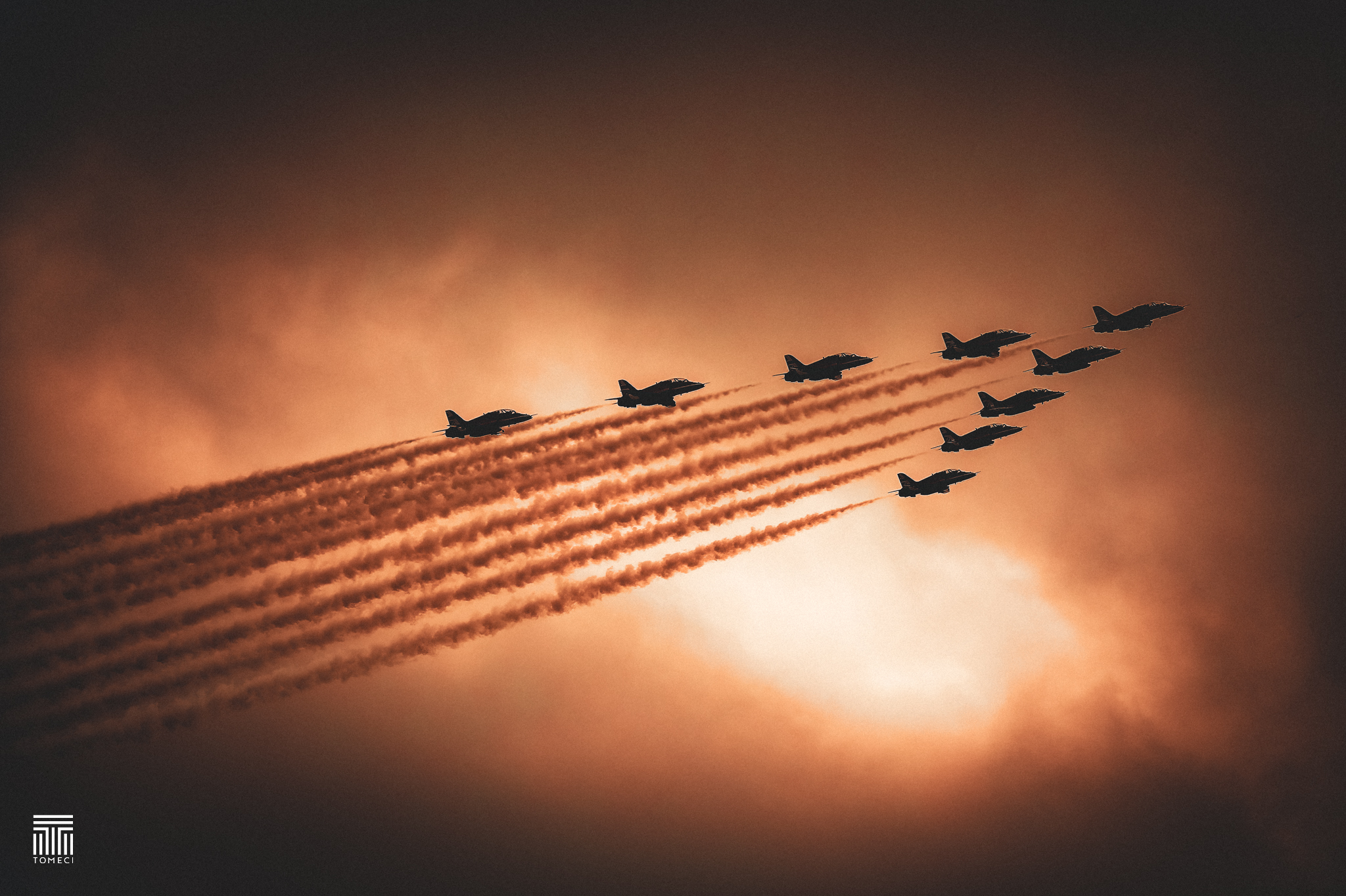 RAF Red Arrows in formation captured by Tomeci